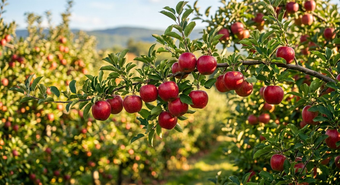 Apple plant growing in a garden