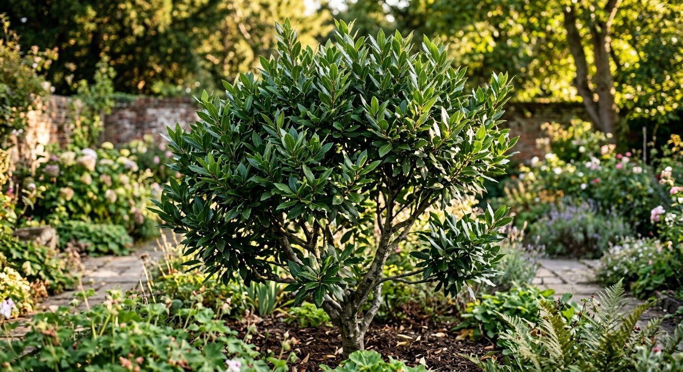 Bay Laurel plant growing in a garden