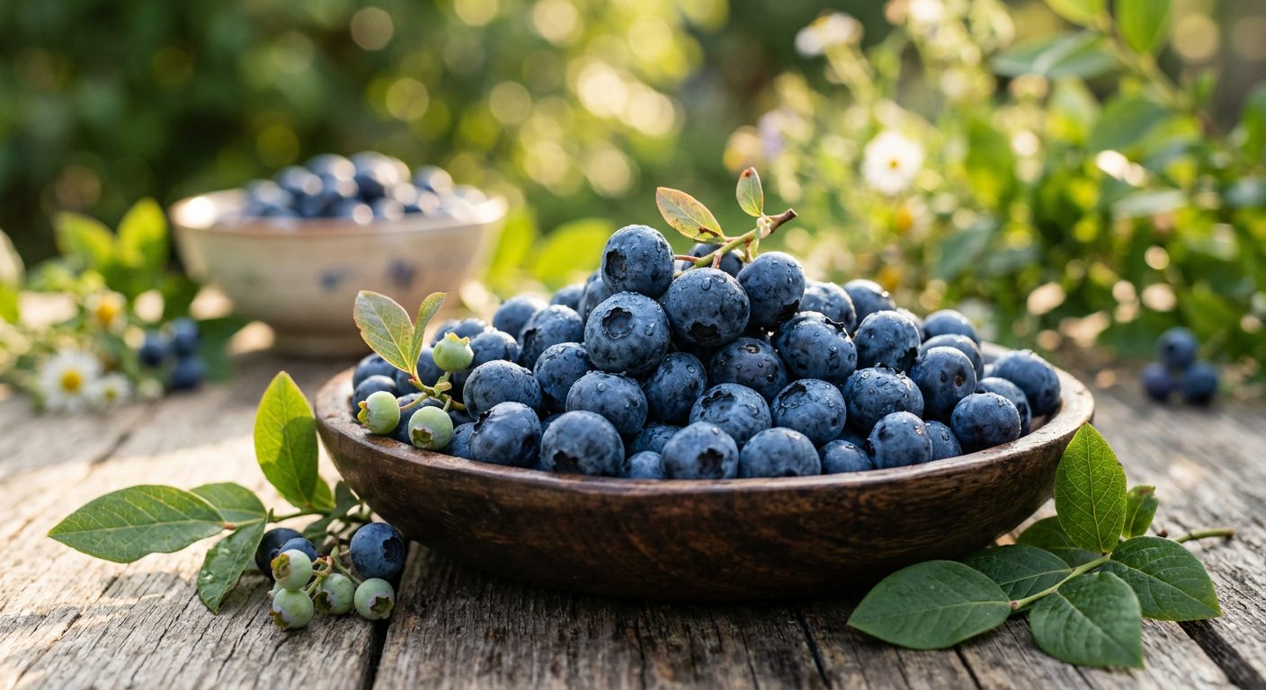 Blueberry plant growing in a garden