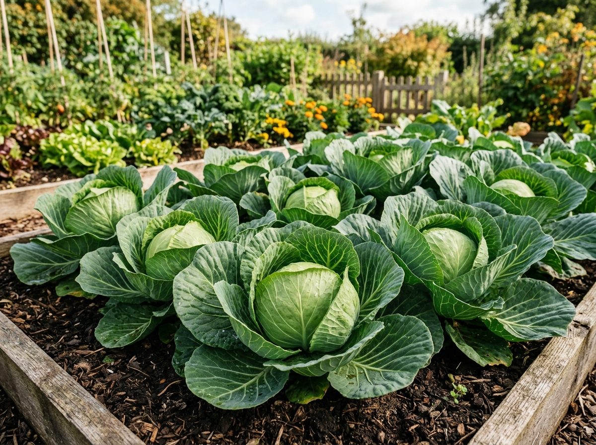 Cabbage plant growing in a garden