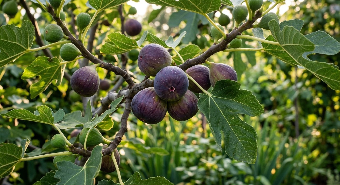 Fig plant growing in a garden