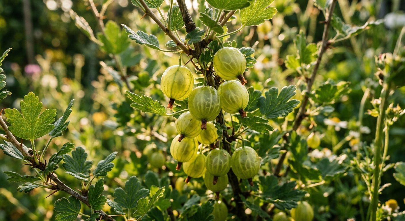 Gooseberry plant growing in a garden