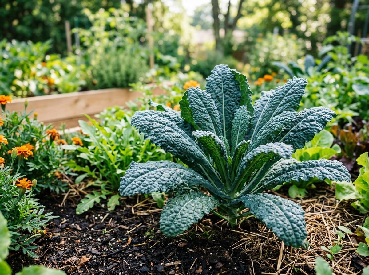 Kale plant growing in a garden