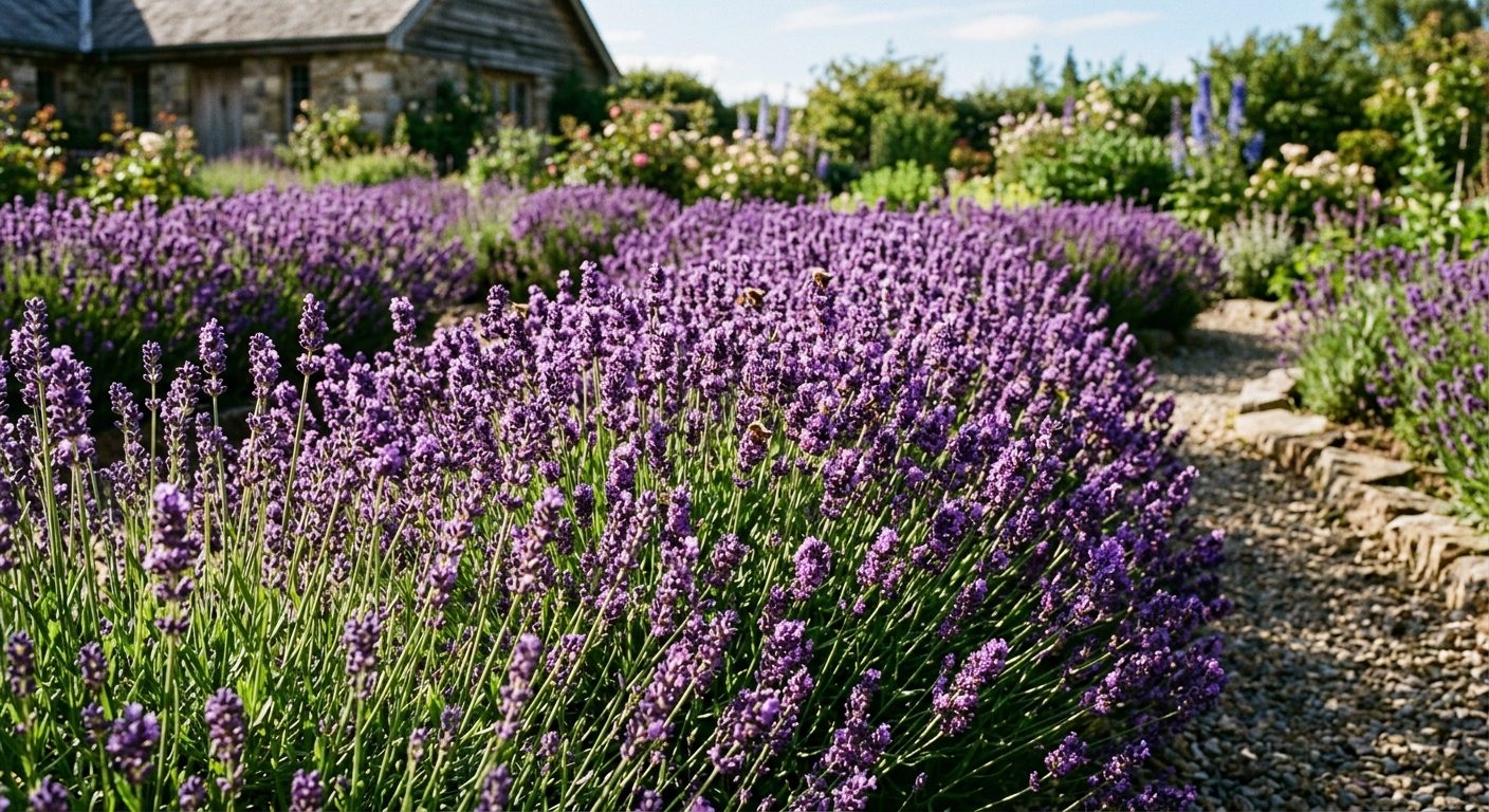 Lavender plant growing in a garden