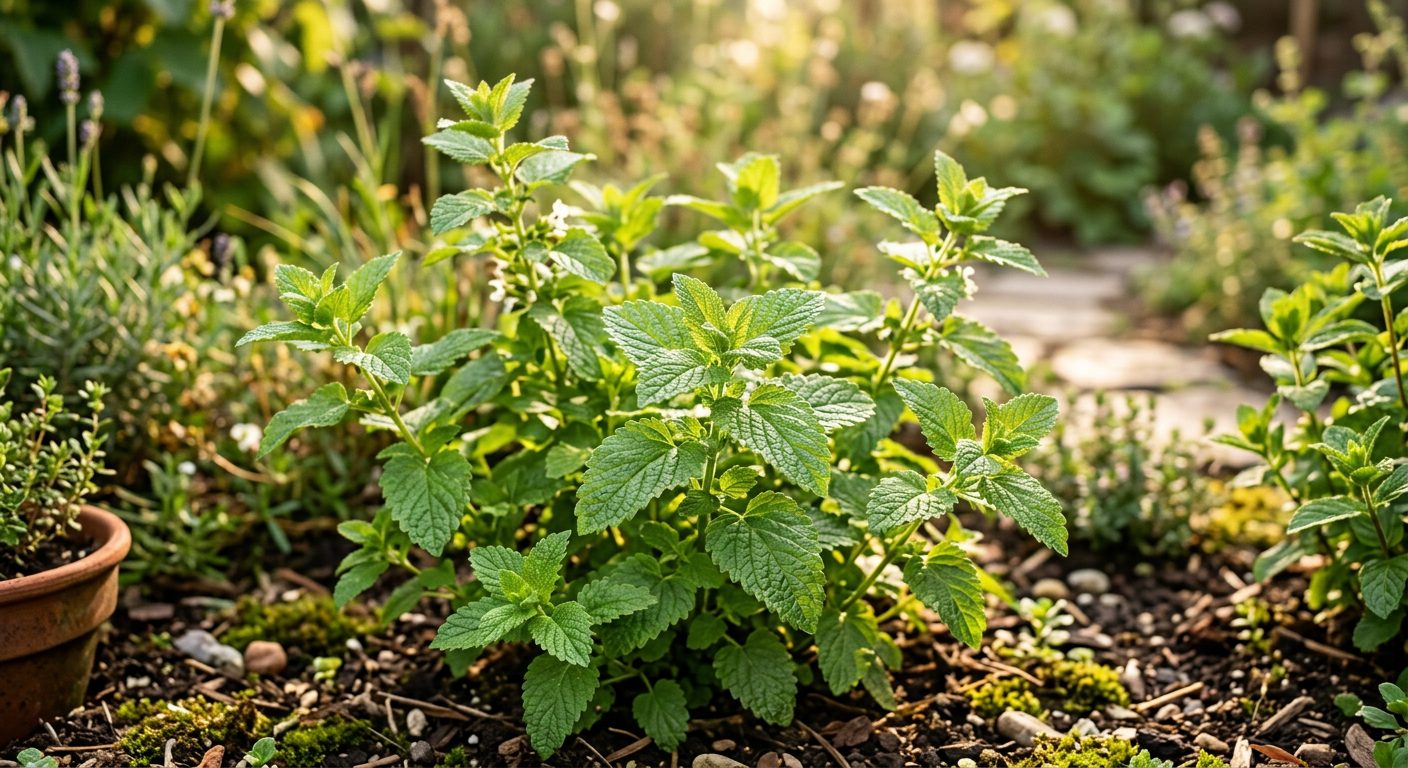 Lemon Balm plant growing in a garden