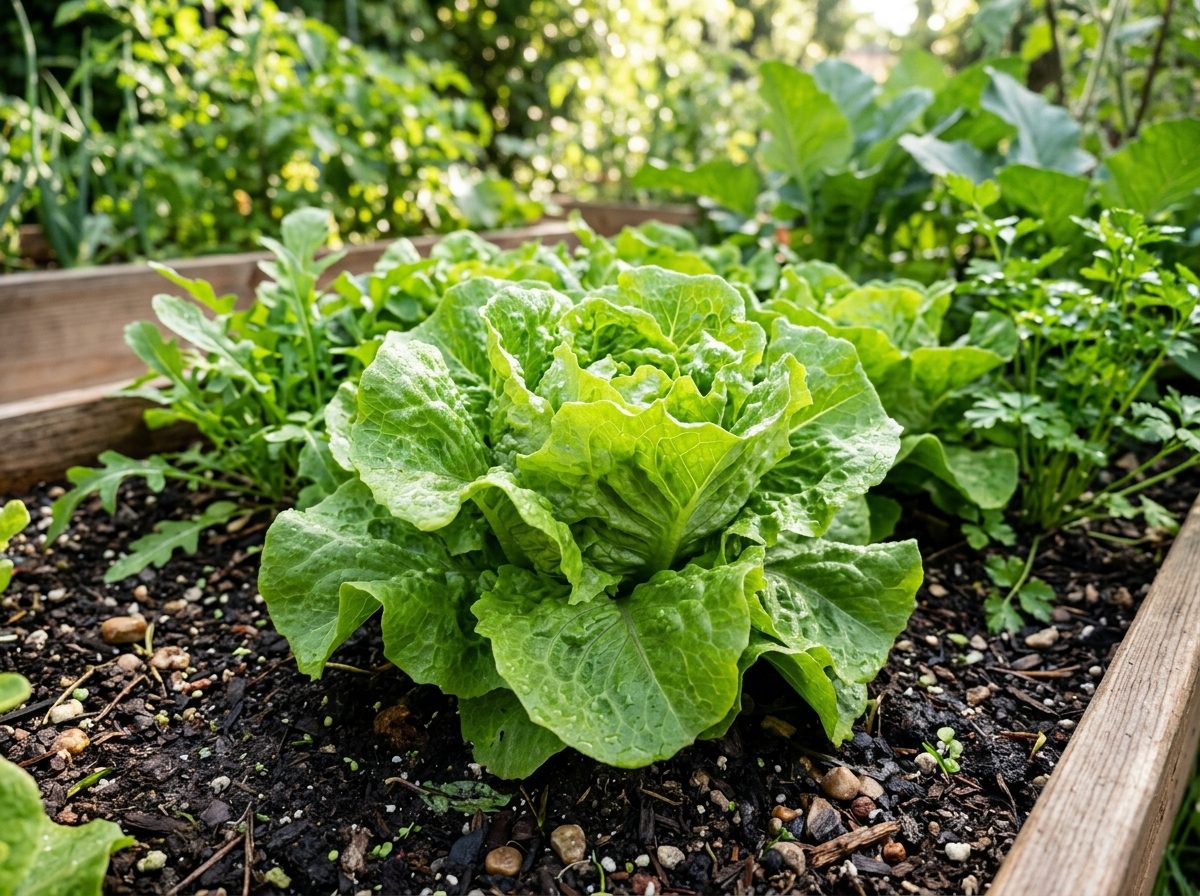 Lettuce plant growing in a garden