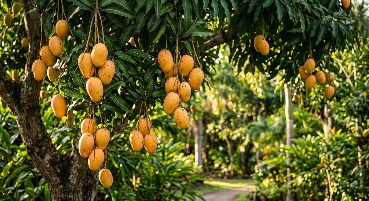 Mango plant growing in a garden