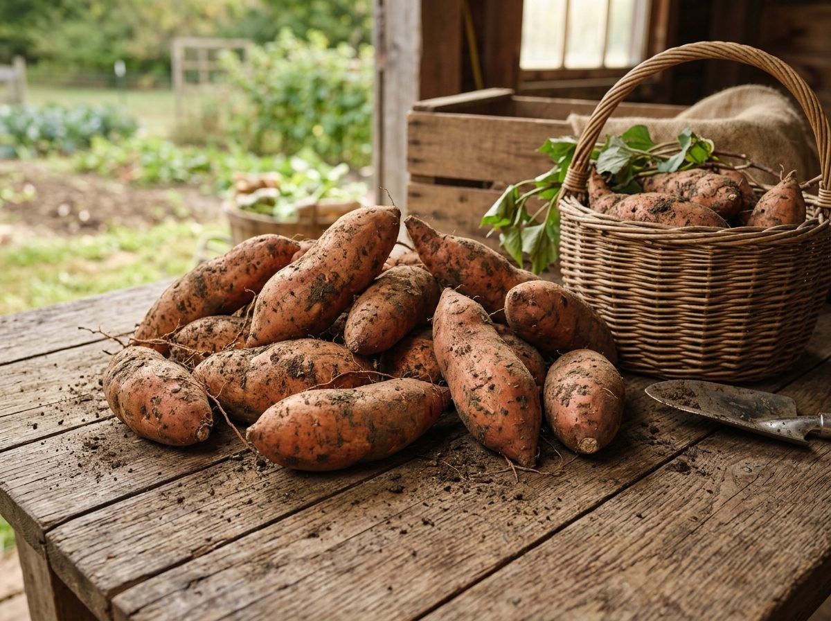 Sweet Potato plant growing in a garden